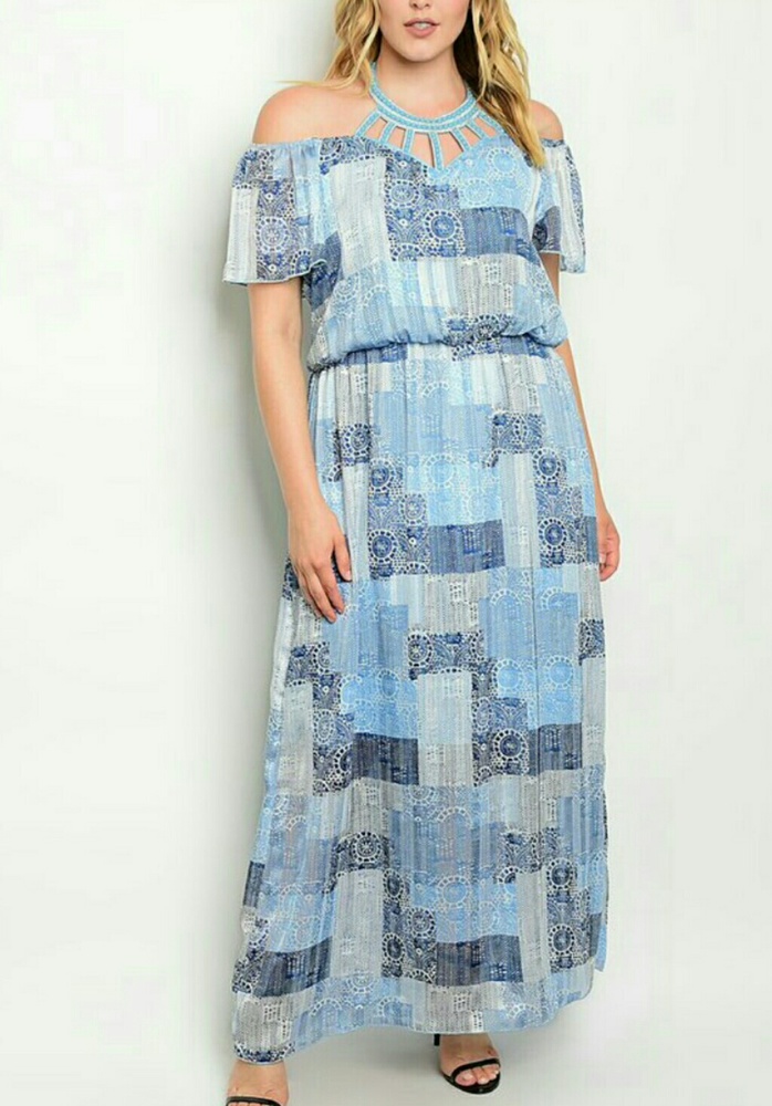 BEAUTIFUL PLUS SZ MAXI DRESS 1X 2X 3X